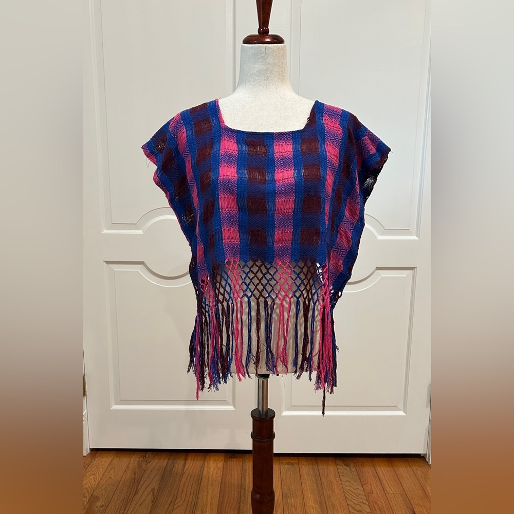 Multicolor Treadle Loom blouse made in Oaxaca Mexico. Blusa deshilada!